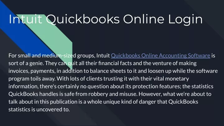 intuit quickbooks online login
