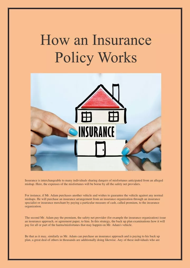 how an insurance policy works