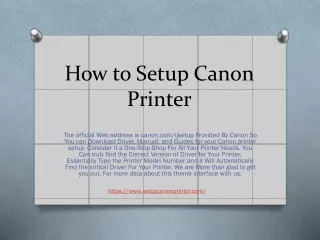 how to setup canon printer