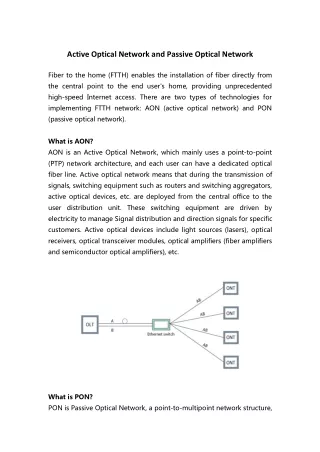 active optical network and passive optical network