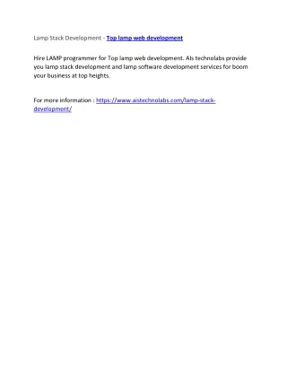 lamp stack development top lamp web development