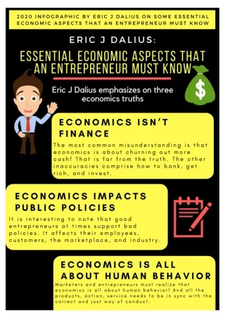 2020 Info-graphic by Eric J. Dalius On Some Essential Economic Aspects That An Entrepreneur Must Know