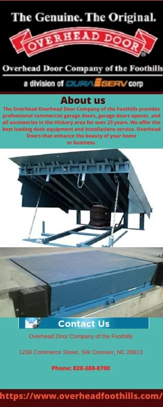 Quality Air Powered Dock Leveler in Foothills | Overhead Foothills