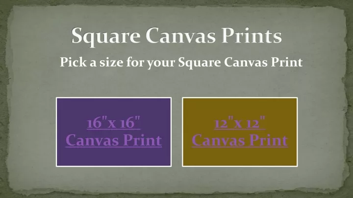 pick a size for your square canvas print