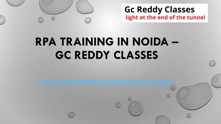 rpa training in noida gc reddy classes