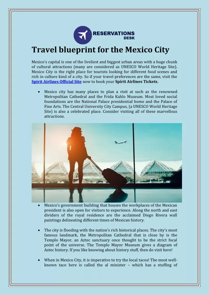 travel blueprint for the mexico city mexico