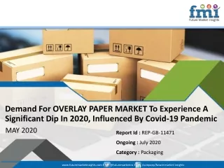 OVERLAY PAPER MARKET Forecast Revised In A New Fmi Report As Covid-19 Projected To Hold A Massive Impact On Sales In 202
