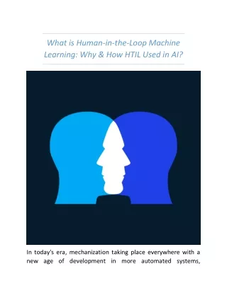 What is Human-in-the-Loop Machine Learning?