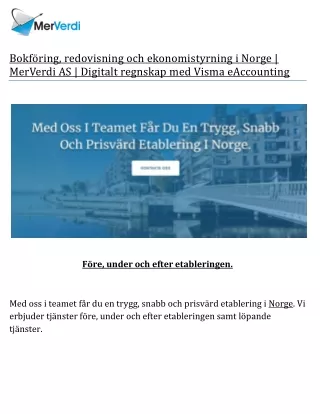 Bogføring og økonomistyring i Norge | MerVerdi AS | Digitalt regnskap med Visma eAccounting