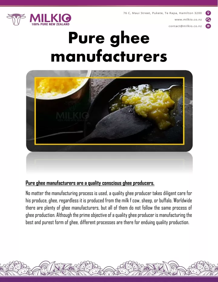 pure ghee manufacturers