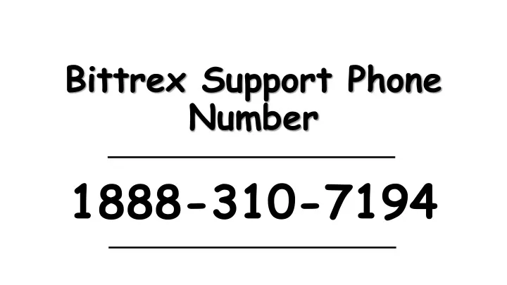 bittrex support phone number