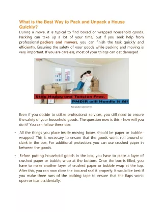what is the best way to pack and unpack a house