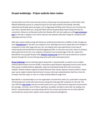 drupal webdesign prijzen website laten maken