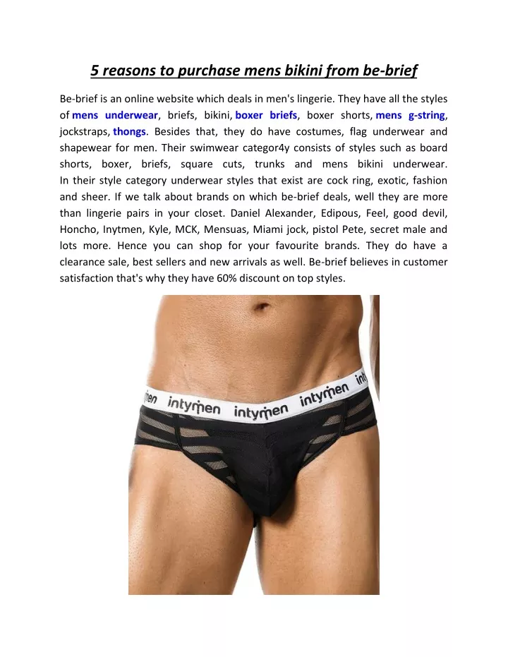 5 reasons to purchase mens bikini from be brief