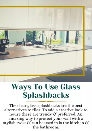 Clear Glass Splashbacks the Best Alternatives to Tiles