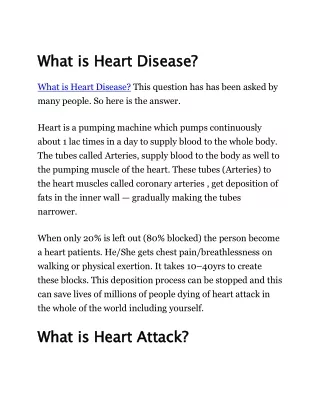 All you need to know about Heart Disease !