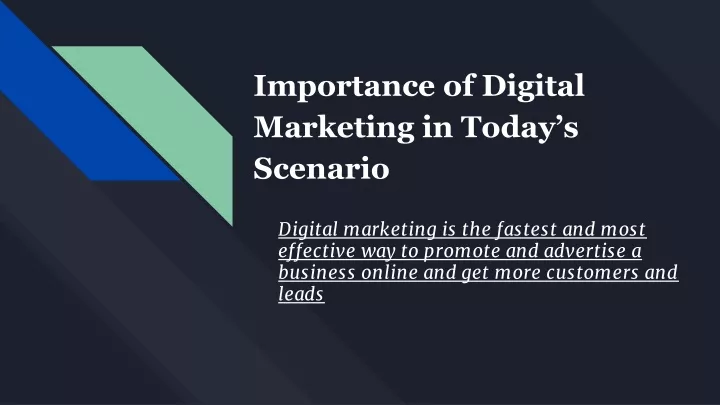 importance of digital marketing in today s scenario