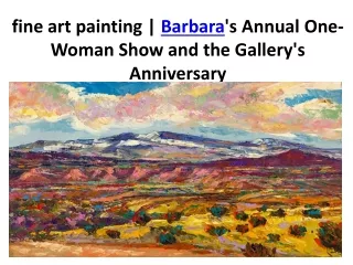 fine art painting | Barbara's Annual One-Woman Show and the Gallery's Anniversary