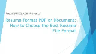Resume Format PDF or Document: How to Choose the Best Resume File Format