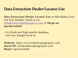 data extraction dealer locator list