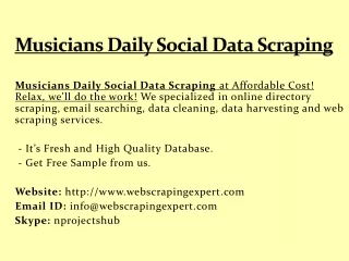 musicians daily social data scraping