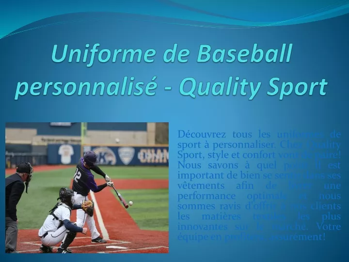 uniforme de baseball personnalis quality sport