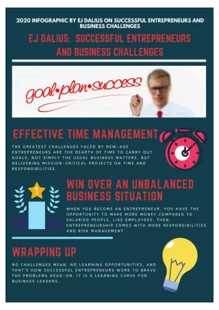 2020 Info-graphic by EJ Dalius On Successful Entrepreneurs And Business Challenges