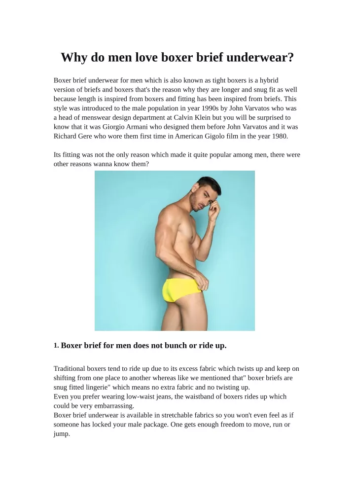 why do men love boxer brief underwear