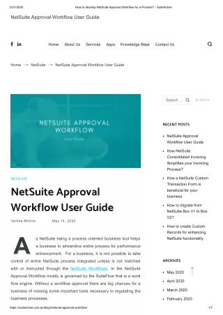 NetSuite Approval Workflow