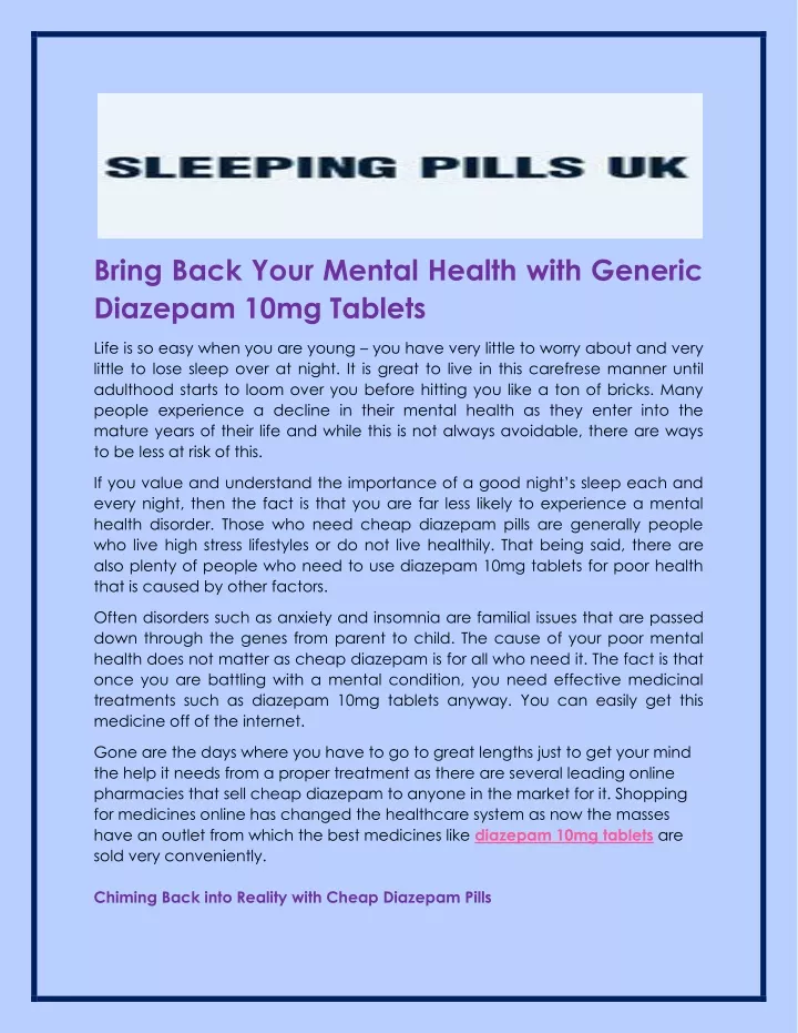 bring back your mental health with generic