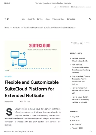 Flexible and Customizable SuiteCloud Platform for Extended NetSuite