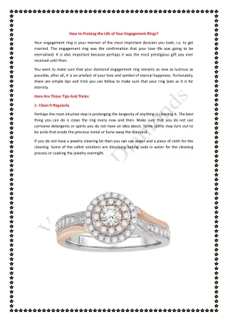 how to prolong the life of your engagement rings