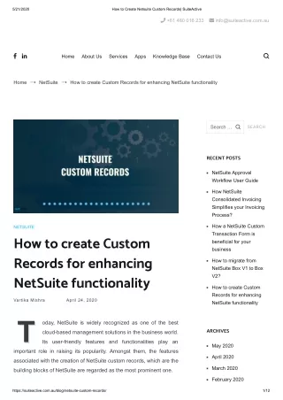 How to create Custom Records for enhancing NetSuite functionality