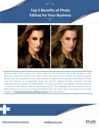 top 5 benefits of photo editing for your business