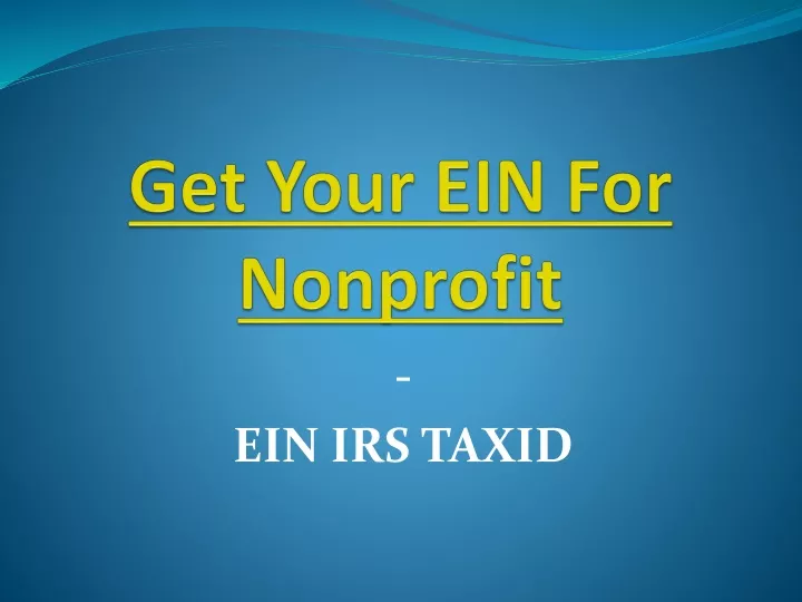 get your ein for nonprofit