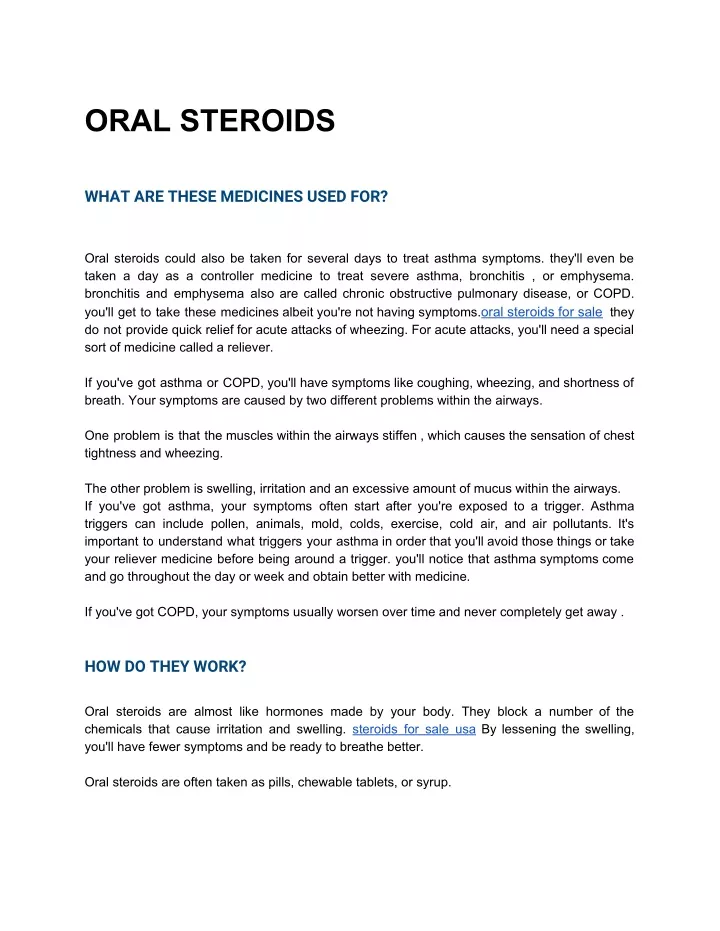 oral steroids