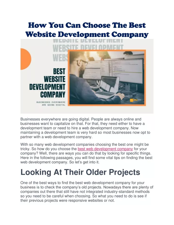 how you can choose the best website development