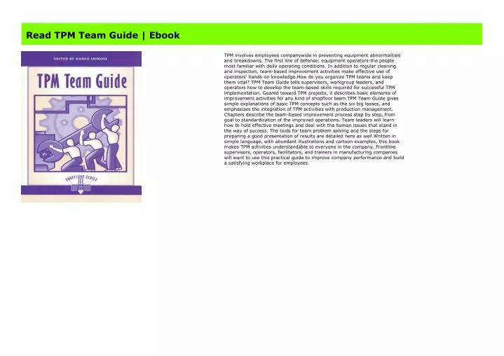 best pdf tpm team guide book online download