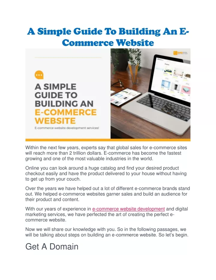 a simple guide to building an e commerce website