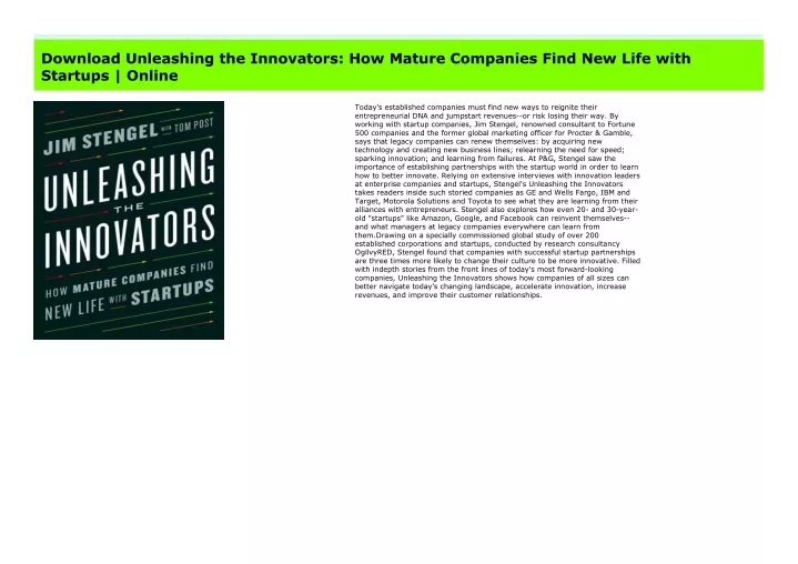 pdf free download unleashing the innovators