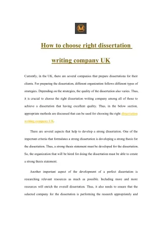how to choose right dissertation