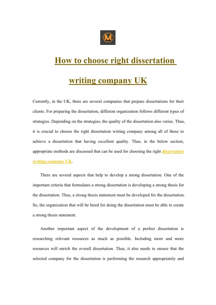 how to choose right dissertation