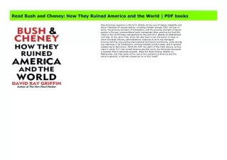 Read Bush and Cheney: How They Ruined America and the World | PDF books