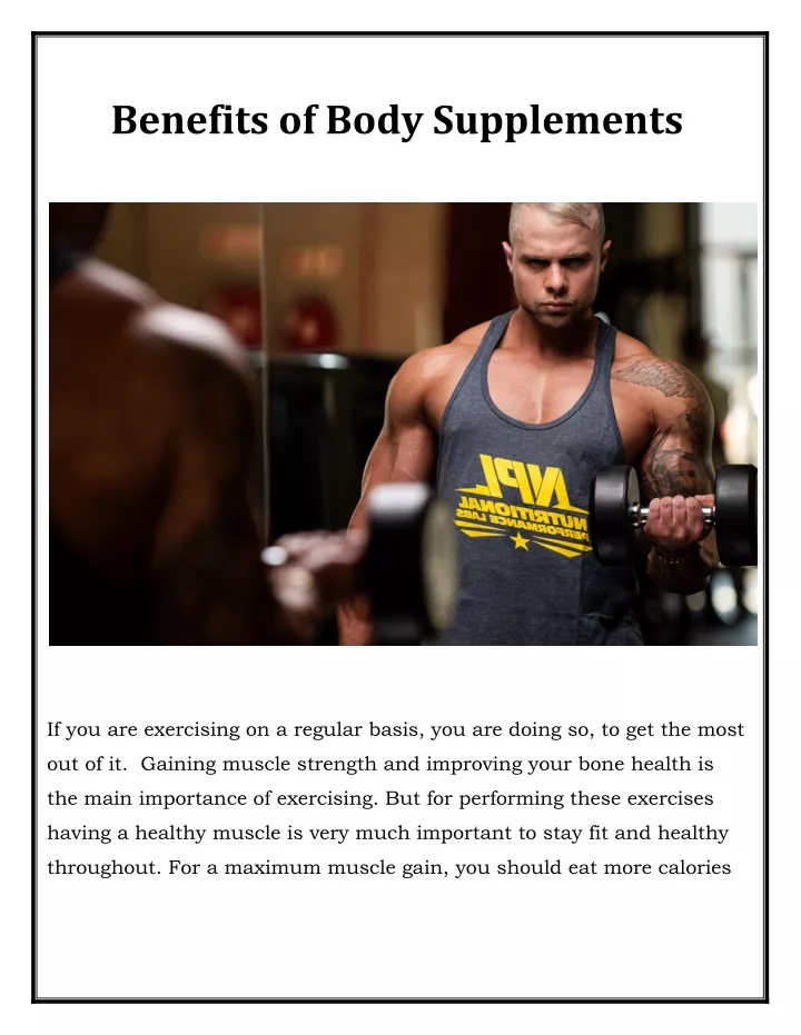 benefits of body supplements