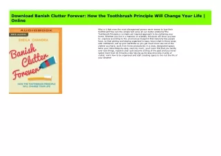 Download Banish Clutter Forever: How the Toothbrush Principle Will Change Your Life | Online