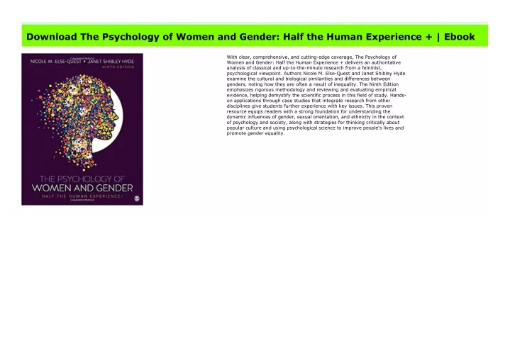 pdf free download the psychology of women