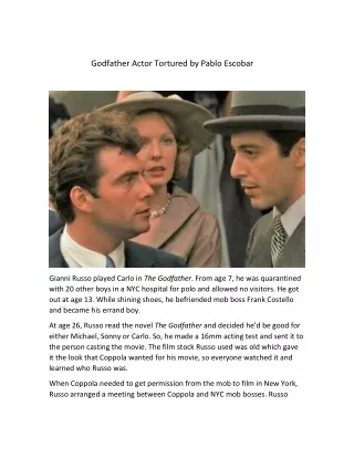 godfather actor tortured by pablo escobar