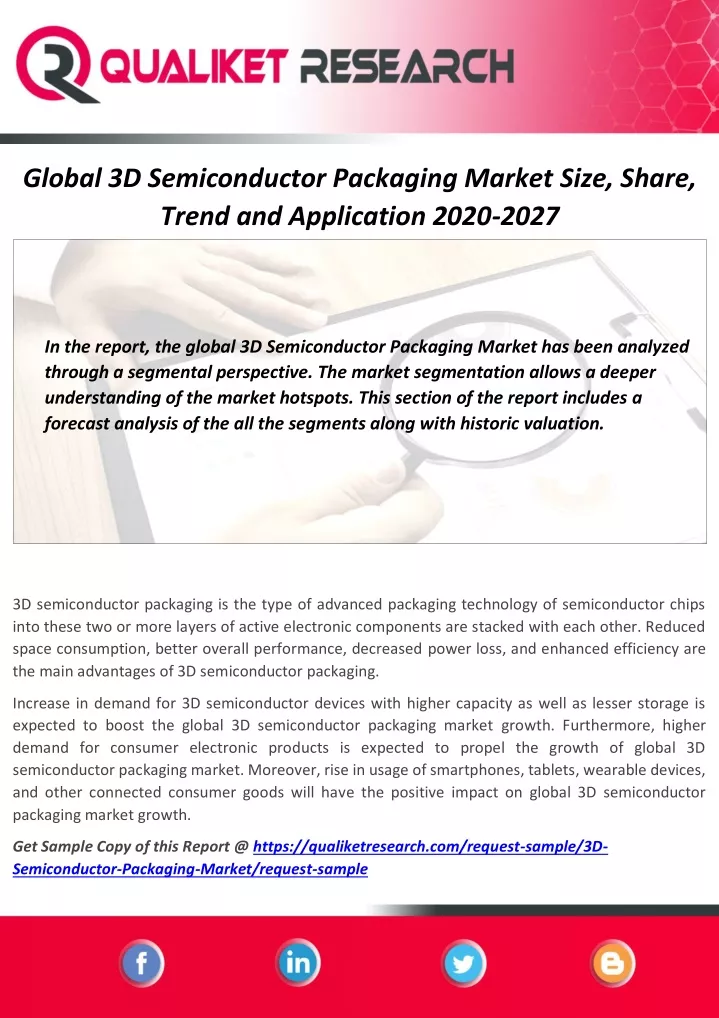 global 3d semiconductor packaging market size