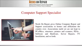 Computer Support Specialist | Geeks On Repair