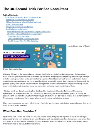 the 30 second trick for seo consultant